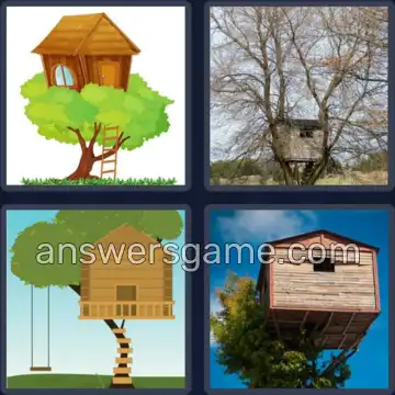 4 Pics 1 Word 9 Letters TREEHOUSE