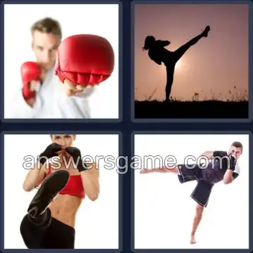 4 Pics 1 Word 9 Letters KICKBOXER