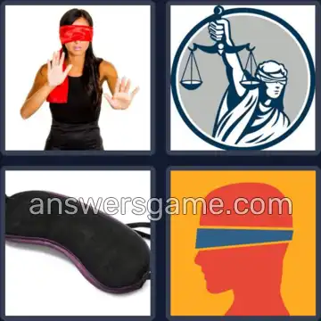 4 Pics 1 Word 9 Letters BLINDFOLD