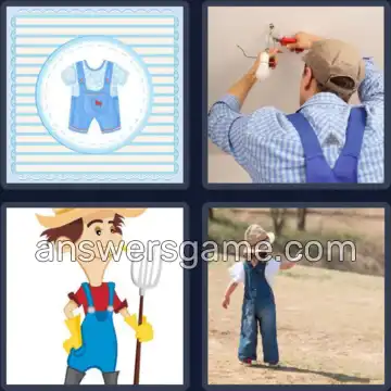 4 Pics 1 Word 9 Letters DUNGAREES