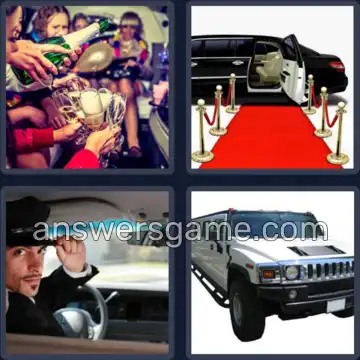 4 Pics 1 Word 9 Letters LIMOUSINE
