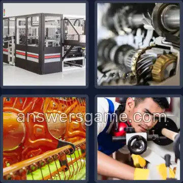 4 Pics 1 Word 9 Letters MACHINERY