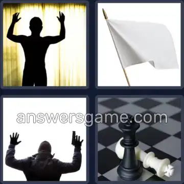 4 Pics 1 Word 9 Letters SURRENDER