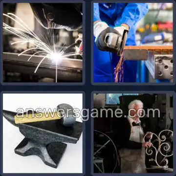 4 Pics 1 Word 9 Letters METALWORK
