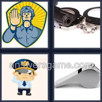 4 Pics 1 Word 9 Letters POLICEMAN