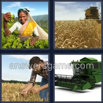 4 Pics 1 Word 9 Letters HARVESTER