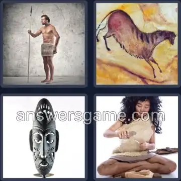4 Pics 1 Word 9 Letters PRIMITIVE