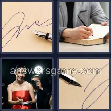 4 Pics 1 Word 9 Letters AUTOGRAPH