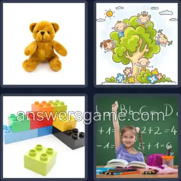 4 Pics 1 Word 9 Letters CHILDHOOD