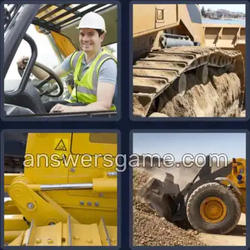 4 Pics 1 Word 9 Letters BULLDOZER