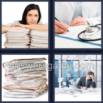 4 Pics 1 Word 9 Letters PAPERWORK