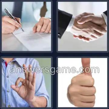 4 Pics 1 Word 9 Letters AGREEMENT