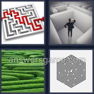 4 Pics 1 Word 9 Letters LABYRINTH