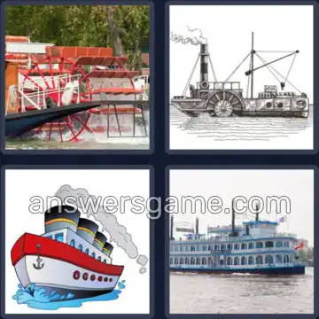 4 Pics 1 Word 9 Letters STEAMBOAT