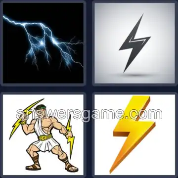 4 Pics 1 Word 9 Letters LIGHTNING