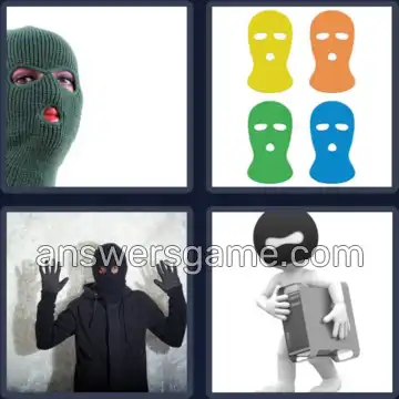 4 Pics 1 Word 9 Letters BALACLAVA