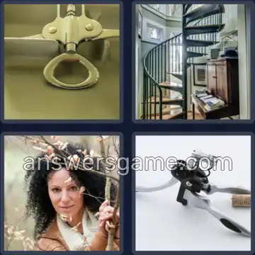 4 Pics 1 Word 9 Letters CORKSCREW