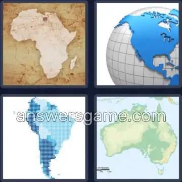4 Pics 1 Word 9 Letters CONTINENT