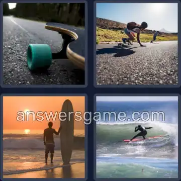 4 Pics 1 Word 9 Letters LONGBOARD