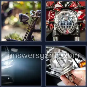 4 Pics 1 Word 9 Letters HEADLIGHT