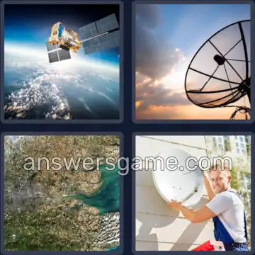 4 Pics 1 Word 9 Letters SATELLITE