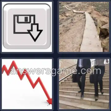 4 Fotos 1 Palabra 5 letras BAJAR