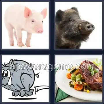 4 Fotos 1 Palabra 5 letras CERDO