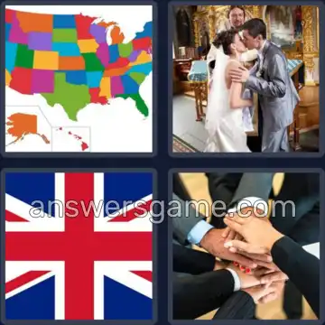 4 Fotos 1 Palabra 5 letras UNIDO