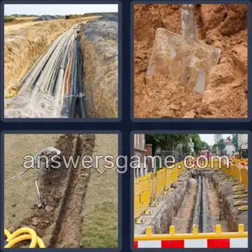 4 Fotos 1 Palabra 5 letras ZANJA