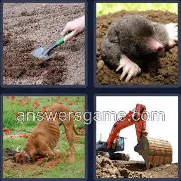 4 Fotos 1 Palabra 5 letras CAVAR