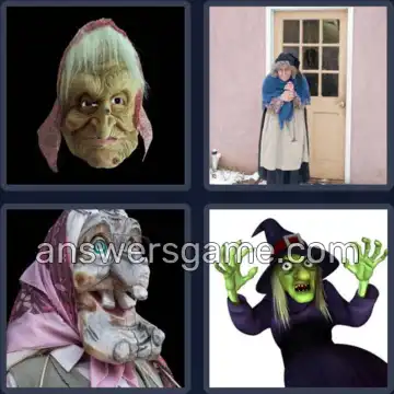 4 Fotos 1 Palabra 5 letras BRUJA