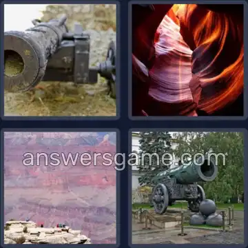 4 Fotos 1 Palabra 5 letras CAÑON