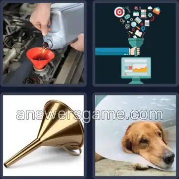 4 Fotos 1 Palabra 6 letras EMBUDO