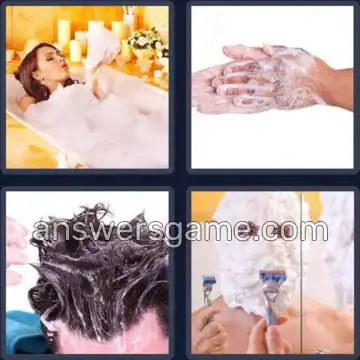 4 Fotos 1 Palabra 6 letras ESPUMA