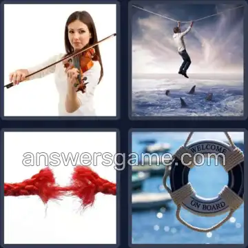 4 Fotos 1 Palabra 6 letras CUERDA