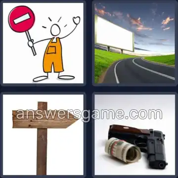 4 Fotos 1 Palabra 6 letras CARTEL