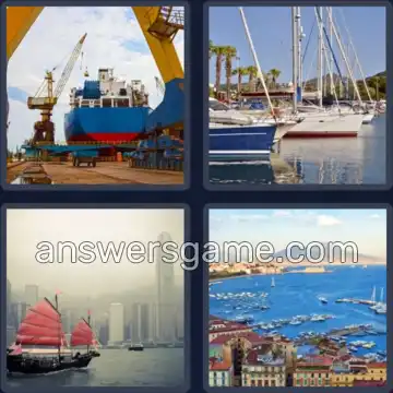 4 Fotos 1 Palabra 6 letras PUERTO