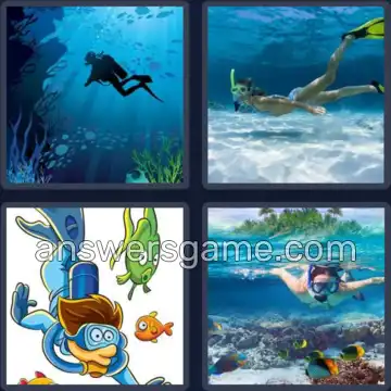 4 Fotos 1 Palabra 6 letras BUCEAR