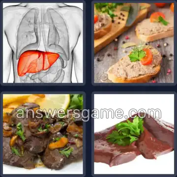 4 Fotos 1 Palabra 6 letras HIGADO