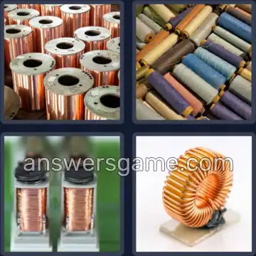 4 Fotos 1 Palabra 6 letras BOBINA