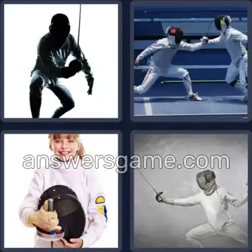 4 Fotos 1 Palabra 7 letras ESGRIMA
