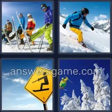 4 Fotos 1 Palabra 7 letras ESQUIAR