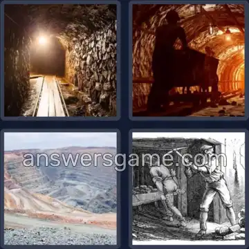 4 Fotos 1 Palabra 7 letras MINERIA