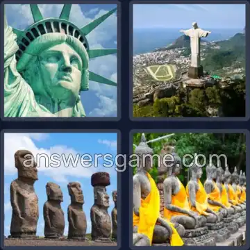 4 Fotos 1 Palabra 7 letras ESTATUA