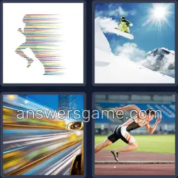 4 Fotos 1 Palabra 7 letras RAPIDEZ