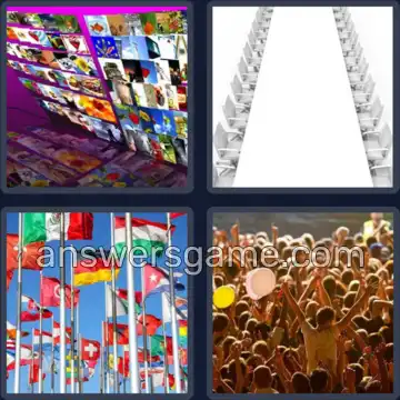 4 Fotos 1 Palabra 8 letras MULTITUD