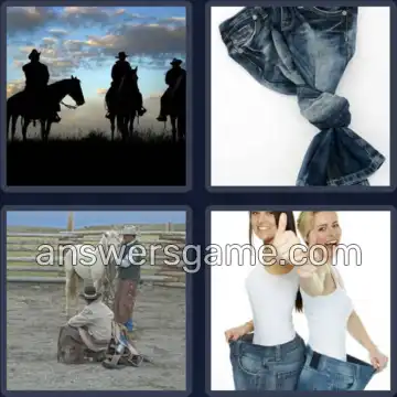 4 Fotos 1 Palabra 8 letras VAQUEROS