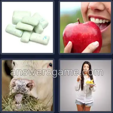 4 Fotos 1 Palabra 8 letras MASTICAR