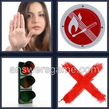 4 Fotos 1 Palabra 8 letras PROHIBIR