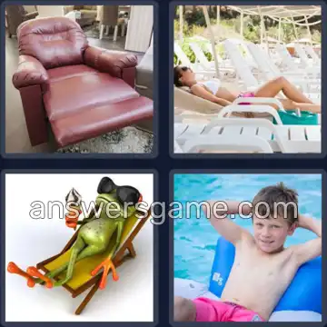 4 Fotos 1 Palabra 8 letras RECLINAR